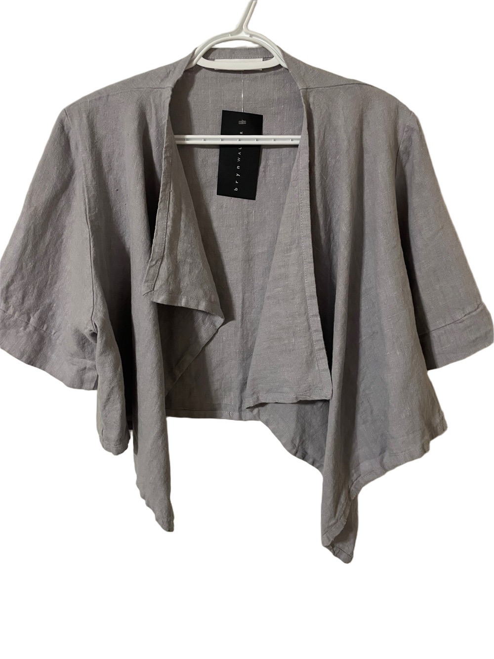 Nwt’s bryn Walker Pale Lavender Linen Open Front Jacket Size Medium